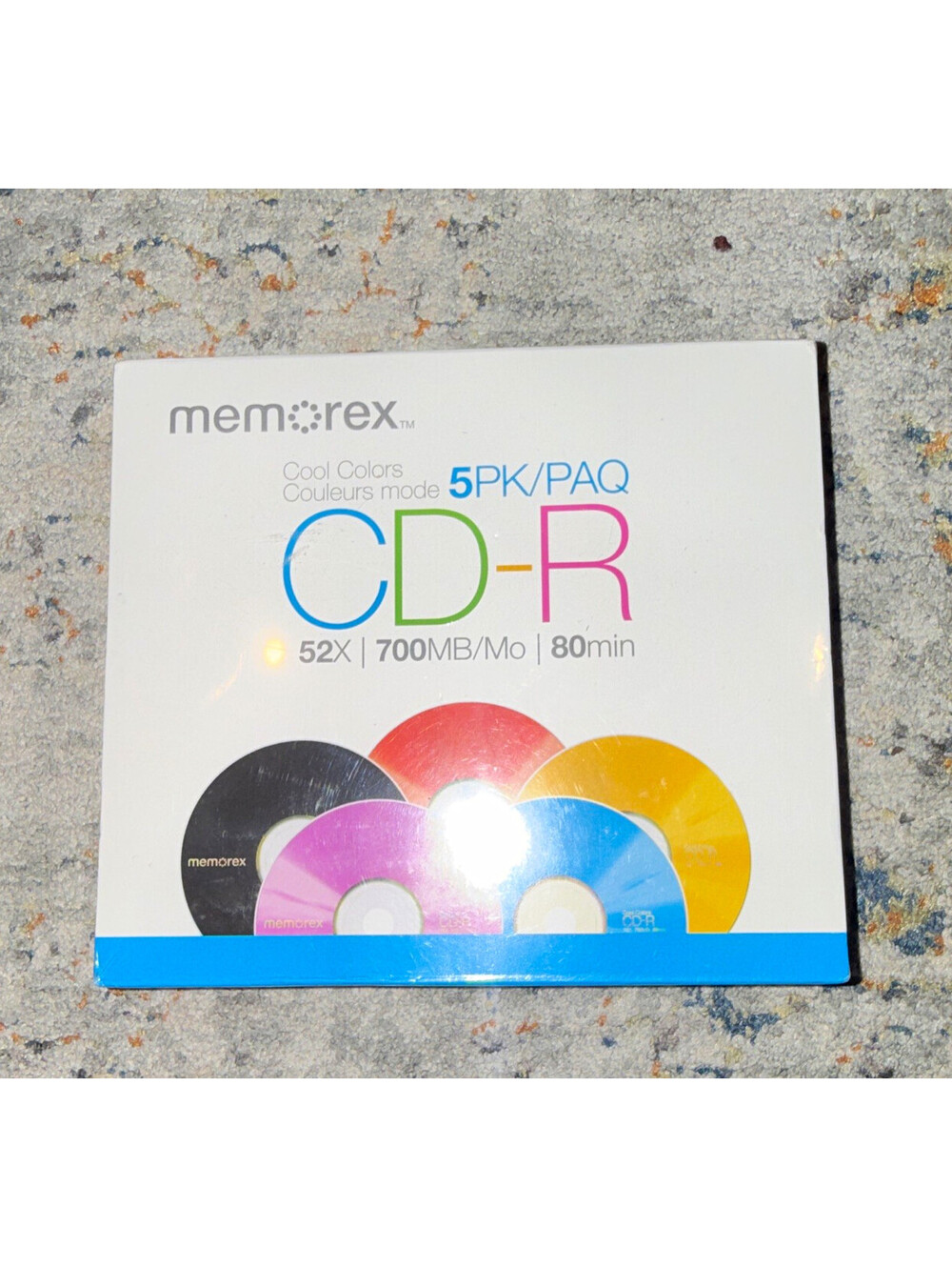 Memorex Cool Colors CD-R 5-Pack 52x 700MB 80min Recordable Slim Jewel Case